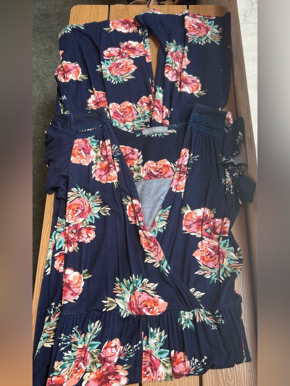 Loveappella Navy Floral Bodysuit